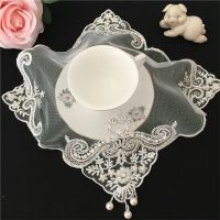 2023 Modern Beads Embroidery Placemat Table Place Mat Cloth Tea Doily Cup Dish Coffee Coaster Mug Christmas Dining Pad Kitchen