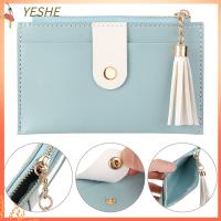 YESHE หนัง PU กระเป๋าเงิน สีทึบ กระเป๋าสตางค์ใบเล็ก กระเป๋าใส่เหรียญขนาดเล็ก กระเป๋าเงิน กระเป๋าใส่บัตรเครดิต