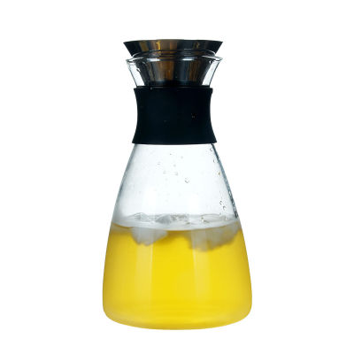 Large Capacity Kettle Drip-Free Glass Pitcher with Lid High Temperature Resistant Household Ice Tea Jar Cold Water Jug