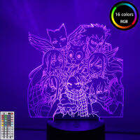 3D Anime Night Light LED FAIRY TAIL Team Anime Figure LED Night Lamp for Home Decor 3D Illusion Lamp Gift Light for Children Kid