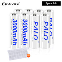 PALO AA แบตเตอรี่ AA 1.2V NiMH 3000MAh Ni-MH Pre-Charged Bateria Low Self Discharge Aa ของเล่นกล้อง