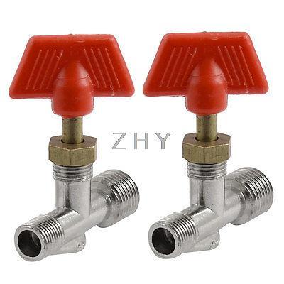 QDLJ-13mm Male To 10mm Male Thread Air Compressor Inline Manual Valve X 2