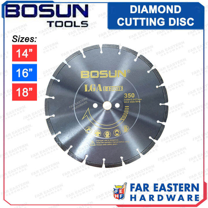 BOSUN Diamond Cutting Disc Blade for Concrete Cutter 14" 16" 18