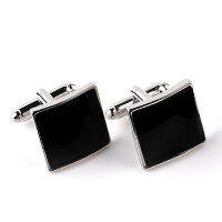 High Quality Black Plaid Mens Cufflinks Wedding Cuffs Charm Austria Crystal Cufflinks French Fashion Shirt Sleeve Enamel Pins