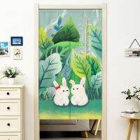 【YD】 Kawaii Leaves Door Curtain Cartoon Doorway Partition Bedroom Entrance Hanging Half-Curtain