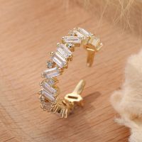 [COD] Ins style European and copper-plated real gold full-studded zircon ring womens high-end fashion personality does fade open