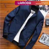 M-4XL [Lamoda] จิมมี่คอแจ็คเก็ตคุณภาพดีของผู้ชายแฟชั่นลำลอง