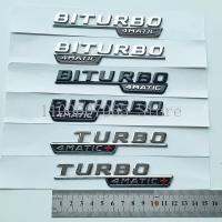 Turbo-4Matic Biturbo4matic + ตราสัญลักษณ์ ABS ขนาด12ซม. ใหม่สำหรับ Mercedes Benz AMG A35 A45 E43 CLA45 GLA35สติกเกอร์โลโก้ป้ายชื่อกันชนรถ