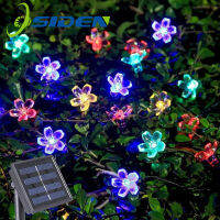 พลังงานแสงอาทิตย์หลอดไฟประดับแบบสาย5M 7M 12M 22M เชอร์รี่ดอกไม้20LED 50Led 100LED 200LED กลางแจ้งสำหรับตกแต่งสวนหน้าแรก Waterproof Christmas Party Fairy โคมไฟพลังแสงอาทิตย์