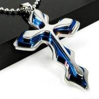 Mens Jewellery Wavy Cross สร้อยคอจี้ผู้ชายหล่อ Hip Hop Punk Party เครื่องประดับสแตนเลสจัดเลี้ยงครบรอบ Gift