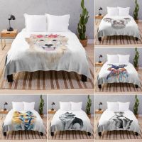 Cover Blankets Sofa Throw Blanket Decorative Bed Blankets Plaid Inuyasha Shiba Inu Dogs King Queen Full Size for Bed Sofa Couch