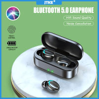 JTKE TWS หูฟังบลูทูธไร้สาย,ควบคุมแบบสัมผัสกันน้ำตัดเสียงรบกวน9D HIFI สเตอริโอเบสหูฟังเล่นเกมพร้อมไมโครโฟน