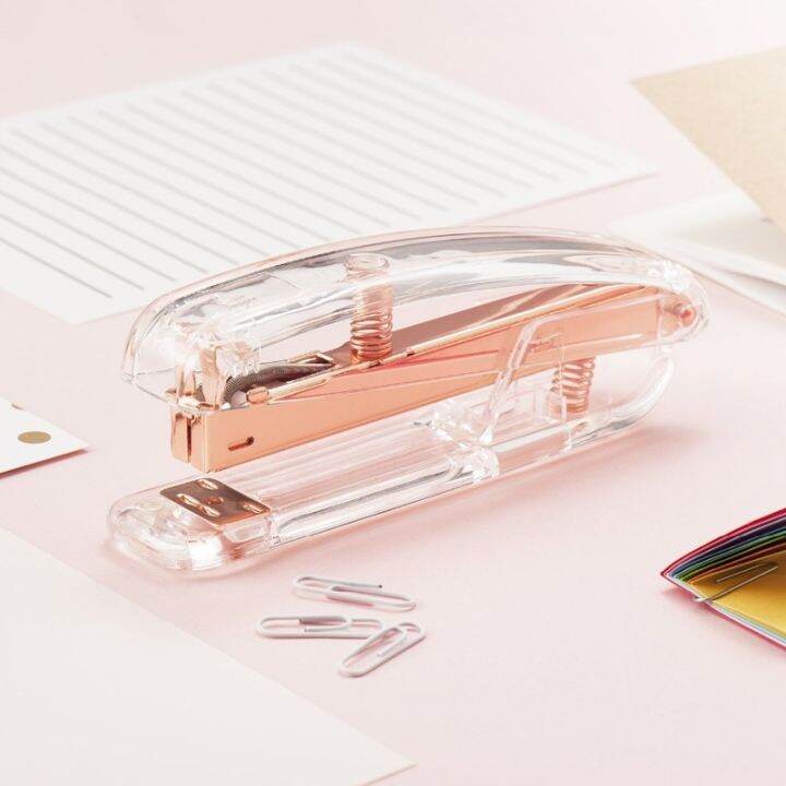 rose-gold-stapler-edition-metal-manual-staplers-24-6-26-6-include-100-staples-office-accessories-school-stationery-supplies