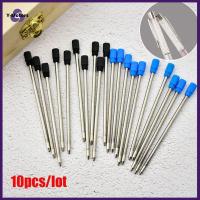 Y-MOTORS 10 pcs/lot 0.5mm ใหม่ อุปกรณ์เครื่องเขียน สำนักงาน โลหะ ปากกาลูกลื่นแบบเติม แกนกลางปลายปากกา หมึกสีน้ำเงิน/ดำ