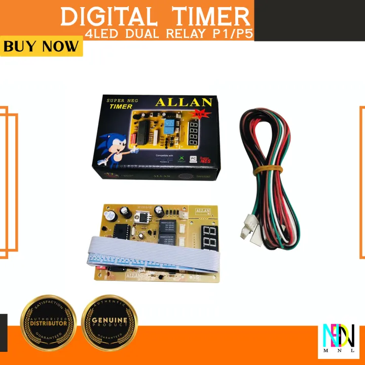 4 LED Digit Digital Timer Dual Relay Pisonet for Universal, P1 and P5 ...