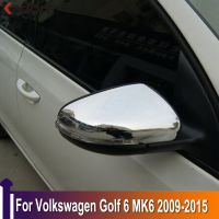 กระจกข้างประตูหน้าต่างกระจกมองหลังโครเมียมสำหรับ Volkswagen Golf 6 MK6 2009-2014 2015แต่งรถอุปกรณ์ป้องกันฝาครอบกระจกหน้าต่าง