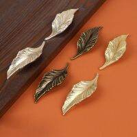 Novelty Black Gold Silver Leaves Creative Cabinet Pulls Drawer Knobs Wardrobe Door Handles for Furniture Hardware Accessories Door Hardware Locks