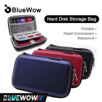 BlueWow สีดำกระเป๋าหูฟังเล่นเกมกระเป๋าเก็บของสี่เหลี่ยมบลูทูธ S07เคสป้องกันหูฟังกระเป๋าเดินทางกระเป๋ากล่องสำหรับหูฟัง