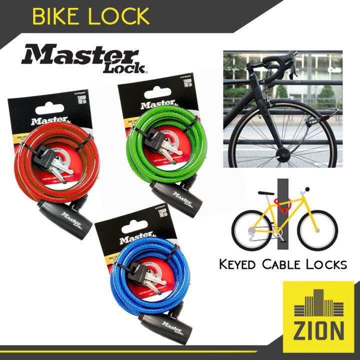 Master Lock Bike Cable Lock Keyed Cable Locks 1.8m x 8mm self coiling