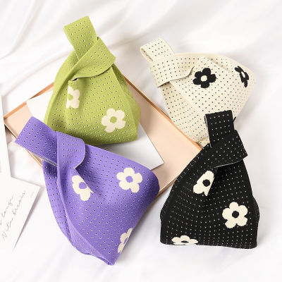 Casual Women Shopping Bags Hollow Out Bag Knitted Bag Wrist Bag Tote