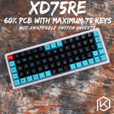 xd75re xd75am xd75 Custom Mechanical Keyboard 75 keys Underglow RGB PCB GH60 60% programmed gh60 kle planck hot-swappable switch Basic Keyboards