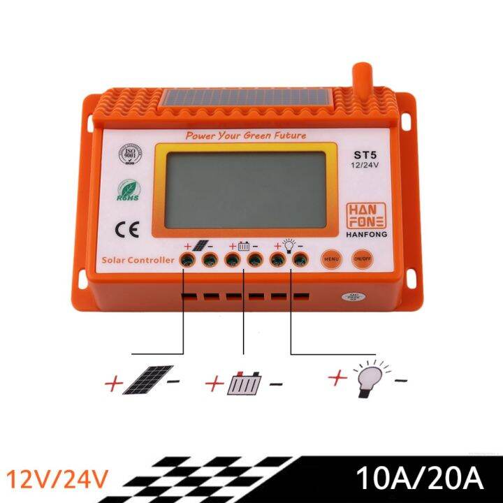 carcool-ตัวควบคุมการชาร์จพลังงานแสงอาทิตย์-หน้าจอดิจิตอลขนาดใหญ่-st5-10-st5-20-12v-24v-เครื่องชี้วัด-led-แปลงอัตโนมัติ