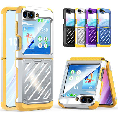 สำหรับ Samsung Z ฝาพับ5พร้อมการป้องกันบานพับเคสป้องกันแบบแข็ง PC แบบนิ่มเคสป้องกันกันกระแทกแข็งแกร่ง TPU แบบนิ่มเคส Galaxy เคสฝาพับ5เคสฝาพับ4เคส Z เคสพับ3