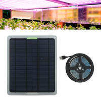 แถบไฟการเจริญเติบโตของพืชพลังงานแสงอาทิตย์ 20W IP65 กันน้ำ LED Grow Strip โคมไฟพร้อมกล่องป้องกันแบตเตอรี่สำหรับเรือนกระจก 9.8ft