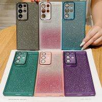 （misty shop）เคสนิ่มซิลิโคน S22ultra เคสสำหรับ Galaxy ไฟฟ้าสำหรับกล้อง,S23FE S22Plus S20FE กากเพชรสุดหรู S21FE Samsung ห่วงกันชน