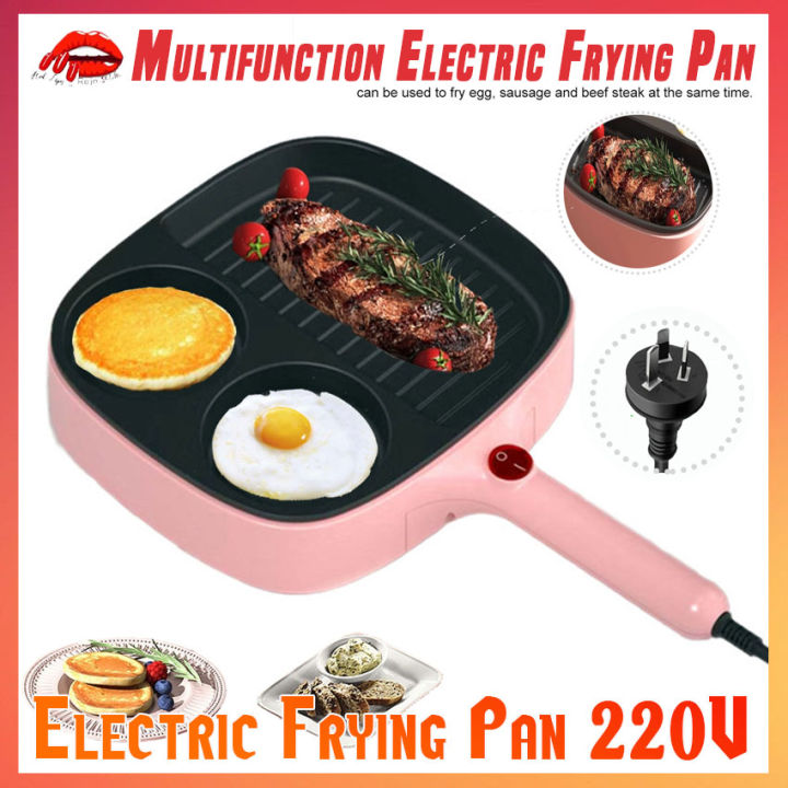 Egg Steak Divided Frying Pan 3 in 1 Multifunctional Prevent Stick