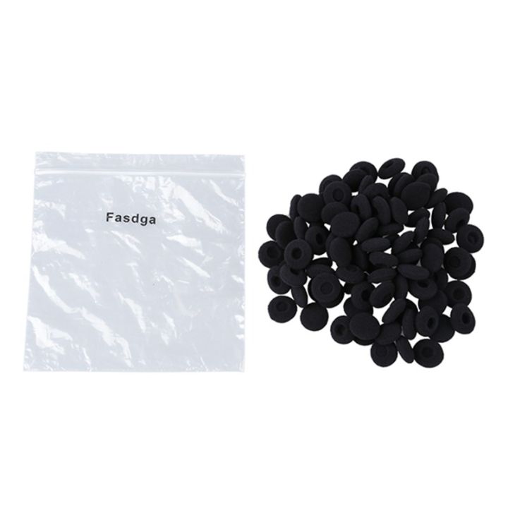 fasdga-100-pcs-black-sponge-earbud-headphone-cap-ear-pads-cover-replacement