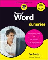 หนังสืออังกฤษใหม่ Word for Dummies : Office 2021 Edition [Paperback]