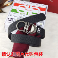 (Fashion high-end belt)Gift Box Packaging2023 new F belt, mens belt, 100% two-color pure steel buckle, preferred upper body for self-use