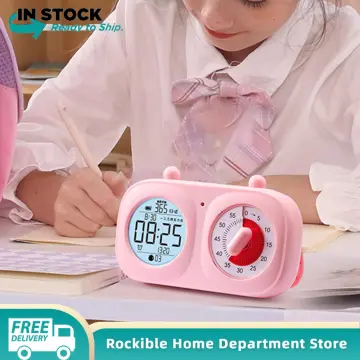 Visual Timer Clock Timer Silent Digital Luminous Time Management Tool Study  Timer for Teaching Children Pink