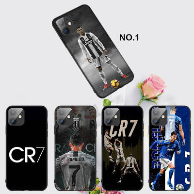 Casing หรับ iPhone 14 13 11 Pro Max 11 Mini 8+ 8 Plus EL32 CR7 Ronaldo Pattern Phone เคสโทรศัพท์ อ่อนนุ่ม TPU Shockproof Black ปก