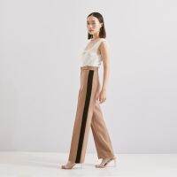 PIMNATTA Ava Pants Brown กางเกงแถบข้าง สีน้ำตาลแถบดำ