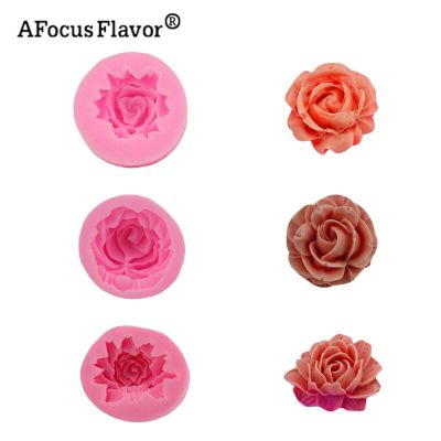 ；【‘； 1 Pc 3D Rose Flower Silicone Mold For Fudge Cake Decorating Chocolate Cookies Soap Clay Resins Kitchen Baking Tools Stencil