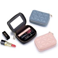 【jw】♟❦  Leather With Mirror Purse Durable Soft Makeup Womens Toiletry