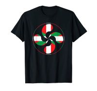 เสื้อยืดผู้ชาย Basque Lauburu Country Cross Ikurrina Euskal Herria Eu สเปน