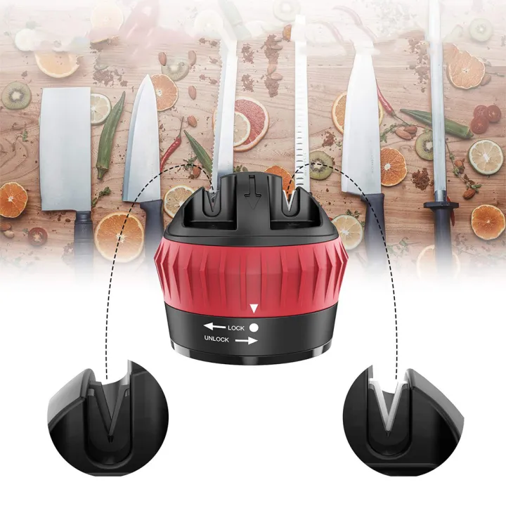 Suction Cup Cutter Sharpener 2 Stages Round Knife Sharpener Knife