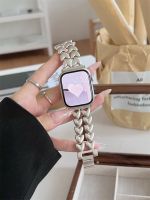 ☃ INS Starlight Love Heart Metal Strap For Apple Watch 41mm 40mm 49mm 44 45 38mm Zinc Alloy Bracelet For iWatch Band 8 7 SE 6 4 5