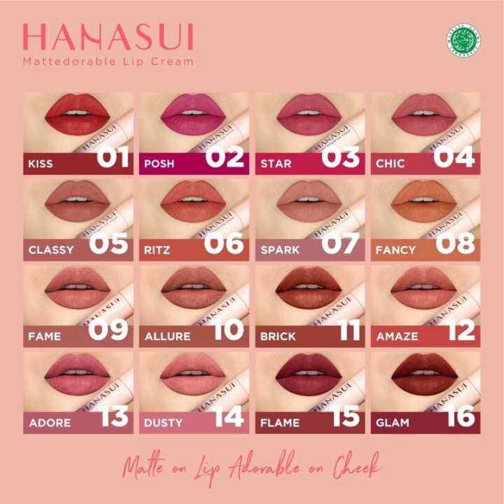 Hanasui Mattedorable Lip Cream Hanasui Lipstik 16 Warna Lazada Indonesia