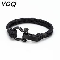 VOQ Outdoor Survival Adjustable Buckle Braided Milan Rope Jewelry