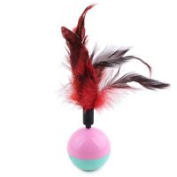 5.5cm Funny Pet Cat Toys Favorite feather Mouse Tumbler Plastic Toys Balls for Cats dogs playing for fun