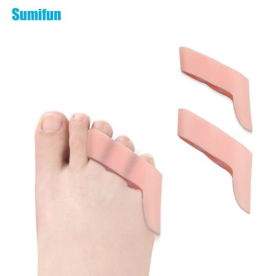 ♀ 2Pcs Silicone Gel Foot Fingers Three Hole Toe Separator Thumb Valgus Protector Bunion Adjuster Pads Anti Eversion Foot Care Tool