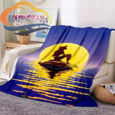 Cartoon Mermaid Blanket Flannel Warmth Soft Plush Sofa Bed Throwing Blanket Plush Throwing Blanket