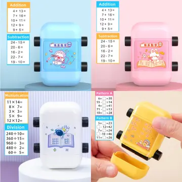 Teaching Stamps For Kids,2 In 1 Math Practice Stamps Within 100,addition  And Subtraction Dual Head Smart Math Roller Stamp,math Learning Toy For  Presc