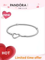 สร้อยข้อมือเงินแท้ 925 สร้อยข้อมือแพนดอร่า [Valentines Day] Pandoraˉ 925 Sterling Silver Bracelet Pandoraˉ Heart Chain Buckle Snake Bone Chain Bracelet 599539C00 Couple Gift Female