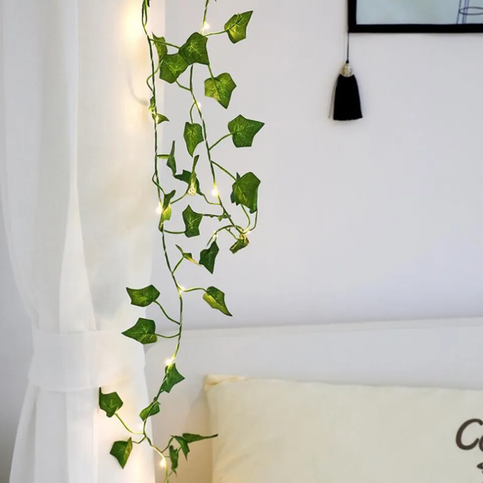 Artificial Ivy, Leaf Fairy Lights, Artificial Plants Home Decor, Led Vine  String Lights For Garden, Yard, Wedding-3m