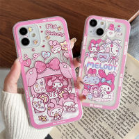 ญี่ปุ่น Sanrio การ์ตูนน่ารัก Melody เปลือกศัพท์มือถือ My Melody Apple เคสศัพท์ Apple 12Promax Case 13 Girl ศัพท์มือถือ Case